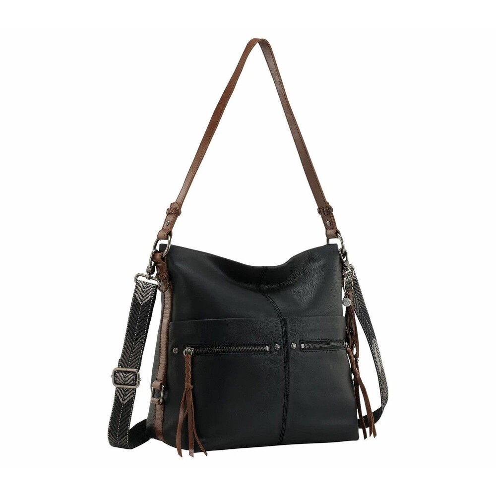 The Sak Ashland Black Leather Bucket Bag Crossbody Hobo